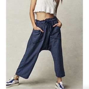 Free People Blue Striped Pants